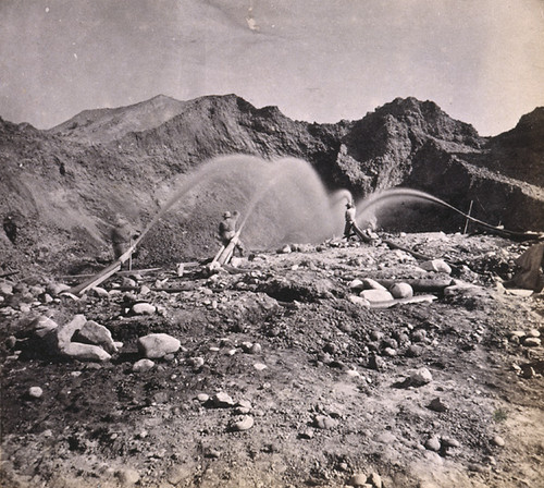 1168. Hydraulic Mining, from the rear of the Pipes, Nebraska Claim, French Corral, Nevada County