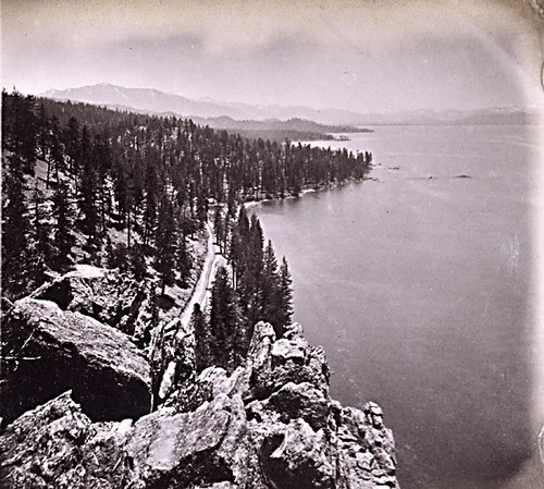 678. View from the top of Cave Rock--Eastern Shore of Lake Tahoe, looking South