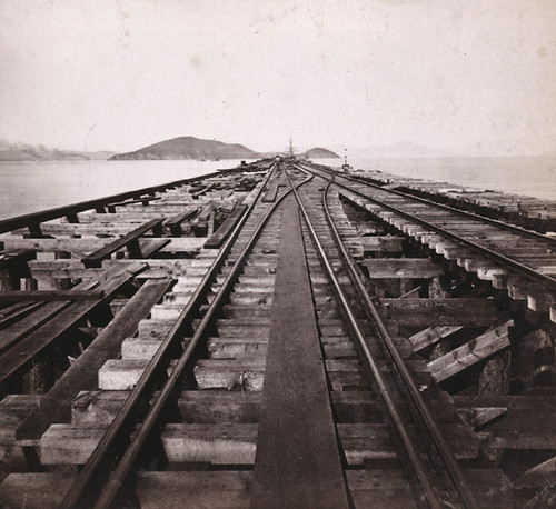 1476. Railroad Pier--looking towards Goat Island and San Francisco