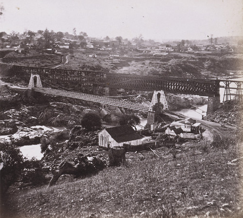 1052. The Railroad and Suspension Bridges, Folsom, Sacramento County