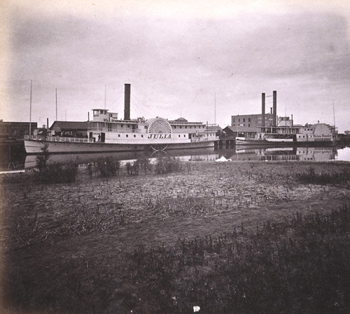 1029. Steamers Julia and Helen Hensley, At the Levee, Stockton, San Joaquin County