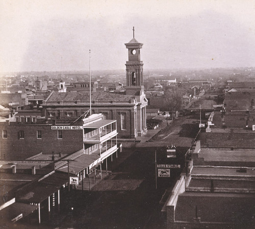 1065. Sacramento City, K Street, looking East from the Masonic Hall