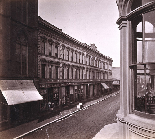 143. Lick House from Michel's Building, corner Market and Montgomery Streets, San Francisco