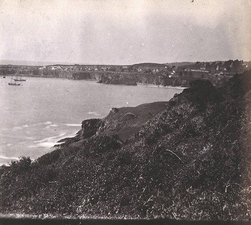 1182. Mendocino City, from the South side of the Bay looking North