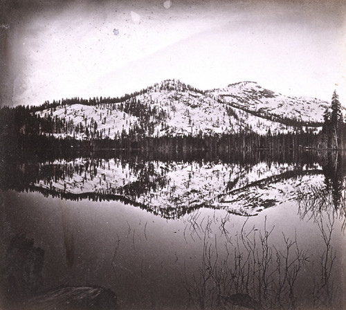 852. Reflection in Donner Lake. Mount Lincoln, Donner Peak