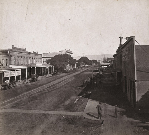 1409. Broadway, from the Railroad Station, looking North, Oakland, Alameda County