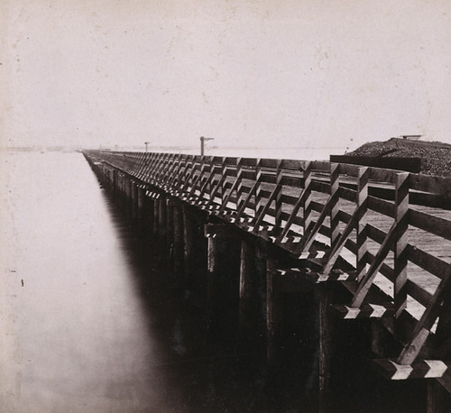 1473. Railroad Pier, San Francisco Bay--looking towards Oakland