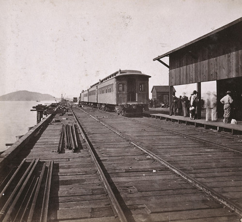 1483. Train leaving Oakland Wharf for New York