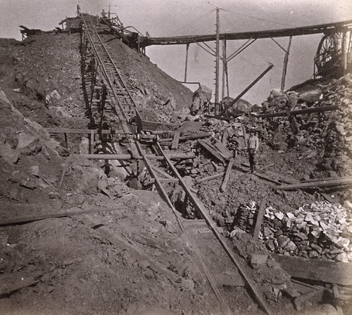 1004. Placer Mining--Columbia, Tuolumne County. Looking up the Incline from the Mine