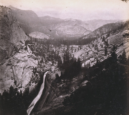 1130. View near the Top of the Nevada Fall, Looking towards the Little Yo-Semite Valley, Mariposa County