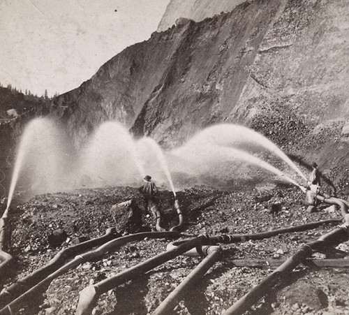 1403. Hydraulic Mining. Behind the Pipes, In the Kennebec Claim, Birchville, Nevada County