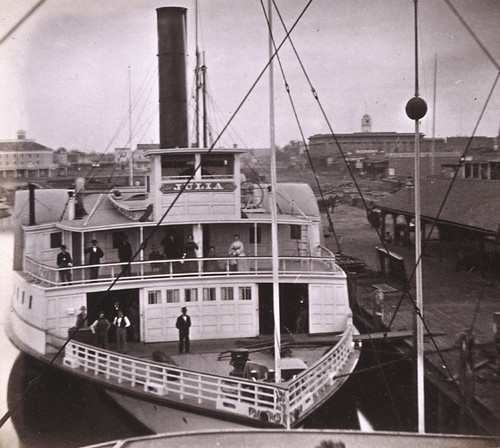 1027. Steamer Julia at the Levee, Stockton, San Joaquin County