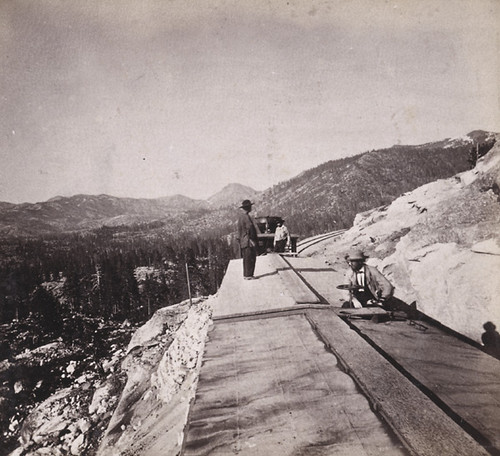 1266. Cement Ridge, near Crystal Lake. On the Central Pacific Railroad. Old Man Mountain in the distance