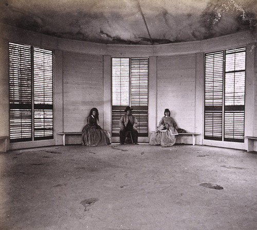 909. Interior of the House built on the Original Big Tree Stump, Calaveras county