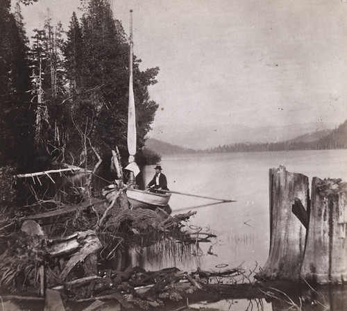 1280. Boat Landing at Pollard's Station, Donner Lake. Central Pacific Railroad