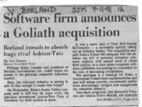 Software firm announces a Goliath acquisition