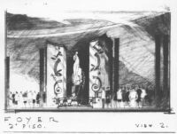 Mexico Theatre 1945, photograph of rendering, foyer