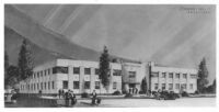 Mount Sinai Hospital and Clinic, Los Angeles, photograph of rendering, clinic