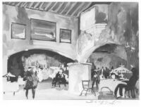 Mexico Theatre 1945, photograph of watercolor rendering, restaurant