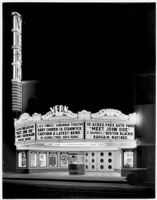 Vern Theatre, Los Angeles, exterior, night