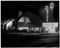 Tumbleweed Theatre, Five Points (El Monte), street elevation, night