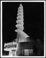 Academy Theatre, Inglewood, tower at night