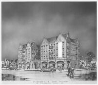 Haddon Hall Apartments, Los Angeles, photograph of rendering