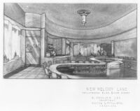 Melody Lane Restaurant, Hollywood, interior rendering, lunch counter