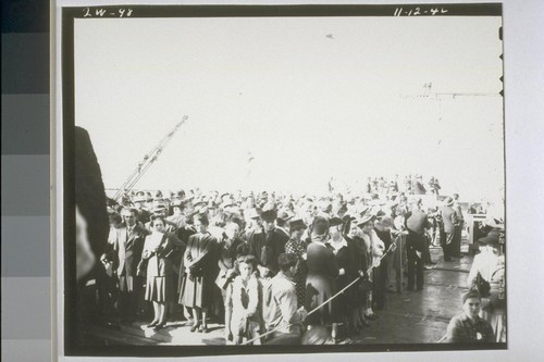"Fare Thee Well", workers after launching. November 12, 1942