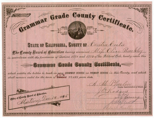 Grammer grade county certificate