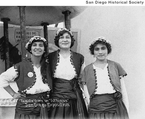 Three "Tamale Girls" on the Isthmus during the Panama-California Exposition