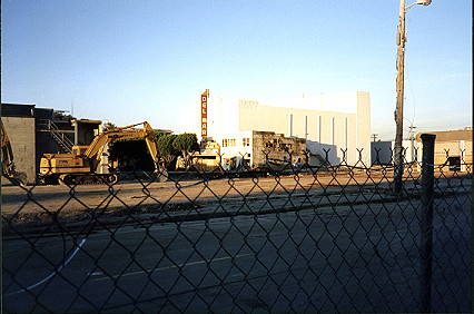 Demolished buildings near the Del Mar Theatre
