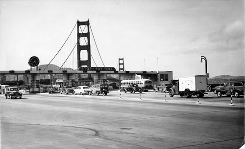[Marin commutes passing through Golden Gate Bridge toll plaza]