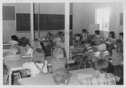 Third grade class at Park Oaks temporary school