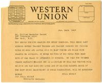 Telegram from Julia Morgan to William Randolph Hearst, November 24, 1927