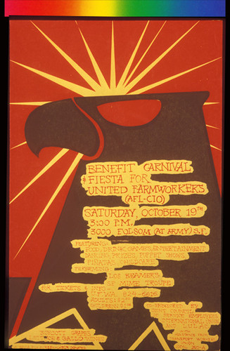 Benefit Carnival and Fiesta for United Farmworkers AFL-CIO, Announcement Poster for