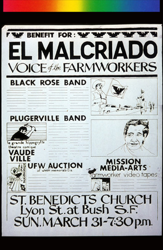 Benefit for El Malcriado Voice of the Farmworkers, Announcement Poster for