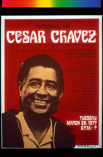 Testimonial for Cesar Chavez, Announcement Poster for