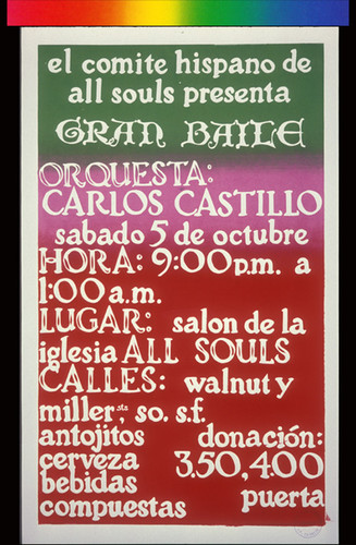 Gran Baile with Orchestra, Announcement Poster for the