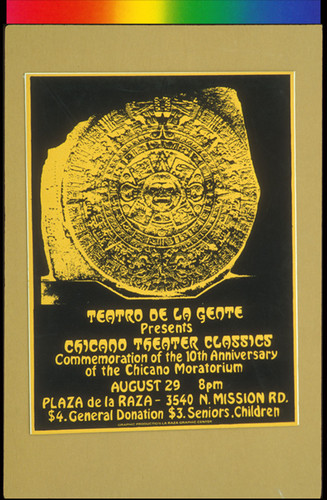 Chicano Theater Classics, Announcement Poster for