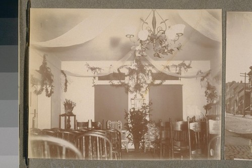 Parlor of Home, decorated for wedding
