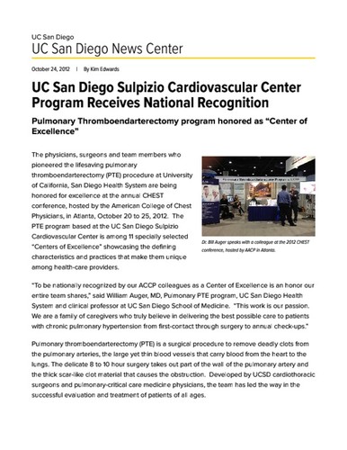 UC San Diego Sulpizio Cardiovascular Center Program Receives National Recognition
