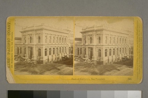 Bank of California, San Francisco [California]. Watkins' Pacific Coast