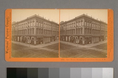 Lick House, Montgomery and Sutter Streets, San Francisco [California]. Watkins' Pacific Coast