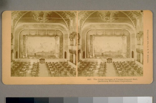 The Great German of Vienna Concert Hall, California Midwinter Exposition. 1894