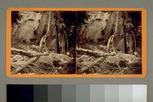 3d fall of the Yosemite, low water. 400 ft. [Yosemite Valley, California.] 1868