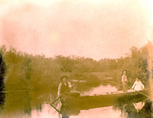 Three children in boat