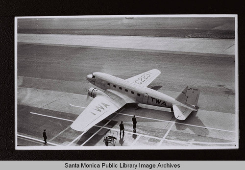 Douglas DC-1 (TWA NC 223Y) on tarmac, Clover Field, Santa Monica, Calif. July, 1933