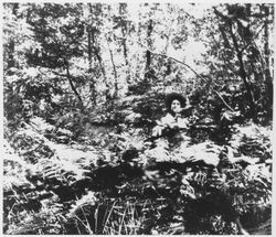 Women in the woods near the Taylor Ranch