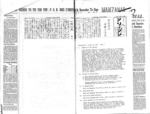 Manzanar free press, April 22, 1944